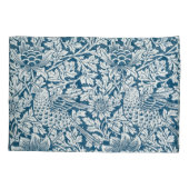 Blumenmuster-Blume Blätter Birds Blau Kissenbezug (Rückseite-Links)