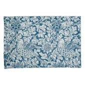 Blumenmuster-Blume Blätter Birds Blau Kissenbezug (Vorderseite-Rechts)