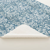 Blumenmuster-Blume Blätter Birds Blau Sherpadecke (3/4)