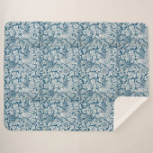 Blumenmuster-Blume Blätter Birds Blau Sherpadecke (Vorderseite (Horizontal))