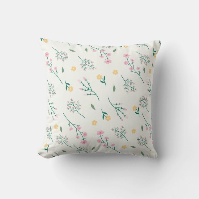 Blumenmuster Blume Bloom 16" x 16" Kissen (Vorderseite)