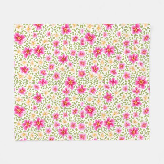Blumenmuster-Blume Fleecedecke (Vorderseite (Horizontal))