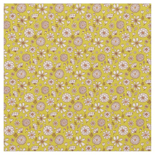 Blumenmuster-Blume gelb Hintergrund Stoff (Nahaufnahme)