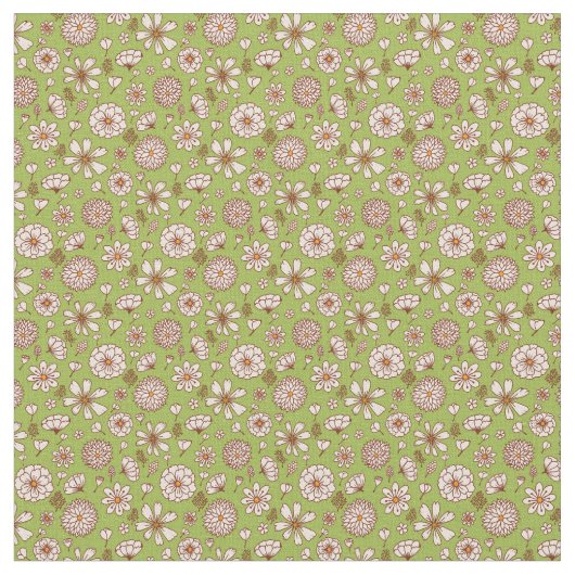 Blumenmuster-Blume im grünen Hintergrund Stoff (Nahaufnahme)