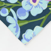Blumenmuster-Blume in Vollblut Blau Lila Fleecedecke (Ecke)