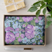 Blumenmuster-Blume in Vollblut Blau Lila Seidenpapier (Geschenk)