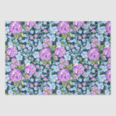 Blumenmuster-Blume in Vollblut Blau Lila Seidenpapier (Vorderseite)