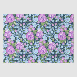 Blumenmuster-Blume in Vollblut Blau Lila Seidenpapier