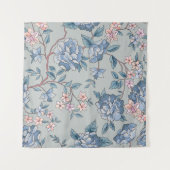 Blumenmuster. Blume nahtloser Hintergrund. Flouri Wandteppich (Vorderseite (Horizontal))
