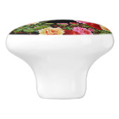 Blumenmuster-Blume Rose Rosa Rosa Gelb Grün Keramikknauf (Seitenansicht)