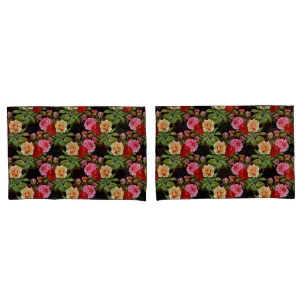 Blumenmuster-Blume Rose Rosa Rosa Gelb Grün Kissenbezug