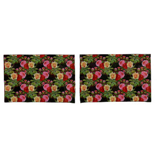 Blumenmuster-Blume Rose Rosa Rosa Gelb Grün Kissenbezug