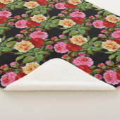 Blumenmuster-Blume Rose Rosa Rosa Gelb Grün Sherpadecke (3/4)