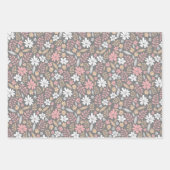 Blumenmuster Blume von Hand gezogenes Blütenblatt Geschenkpapier Set (Vorderseite 3)