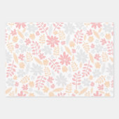 Blumenmuster Blume von Hand gezogenes Blütenblatt Geschenkpapier Set (Vorderseite 2)