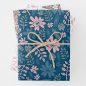 Blumenmuster Blume von Hand gezogenes Blütenblatt Geschenkpapier Set (Beispiel)