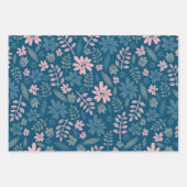 Blumenmuster Blume von Hand gezogenes Blütenblatt Geschenkpapier Set (Vorderseite)