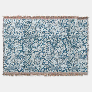 Blumenmuster Blumen Blätter Vögel Blau Decke
