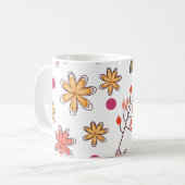 Blumenmuster Blumen florales Design botanisch Blum Kaffeetasse (Vorderseite Links)
