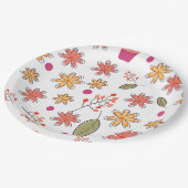 Blumenmuster Blumen florales Design botanisch Blum Pappteller (Schrägansicht)