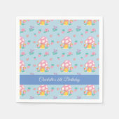 Blumenmuster Blumenmuster Blaue Geburtstag Serviette (Vorderseite)