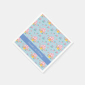 Blumenmuster Blumenmuster Blaue Geburtstag Serviette (Ecke)