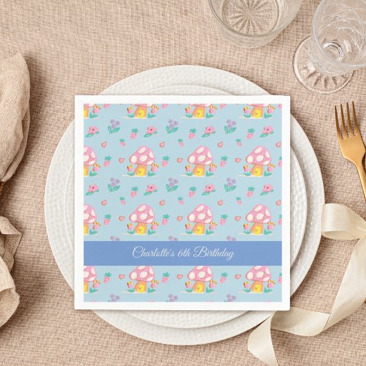 Blumenmuster Blumenmuster Blaue Geburtstag Serviette