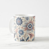 Blumenmuster Bohemisches Design - Vibranly Boho St Kaffeetasse (Vorderseite Links)