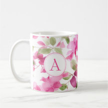 Blumenmuster Bougainvillea Alphabet Kaffee