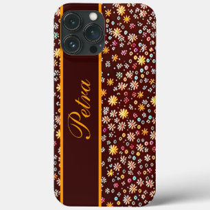 Blumenmuster braun orange Case-Mate iPhone hülle