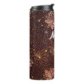 Blumenmuster braun thermosbecher (Nach links gedreht)