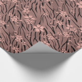 Blumenmuster, braun, Tigermuster Geschenkpapier (Ecke)