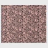 Blumenmuster, braun, Tigermuster Geschenkpapier (Flach)
