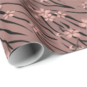 Blumenmuster, braun, Tigermuster Geschenkpapier (Rolleneckpunkt)