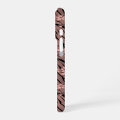 Blumenmuster, braun, Tigermuster iPhone Hülle (Linke Seite)