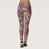 Blumenmuster, braun, Tigermuster Leggings (Rückseite)
