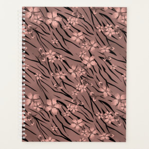 Blumenmuster, braun, Tigermuster Planer