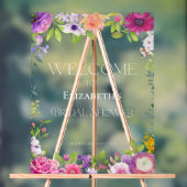 Blumenmuster-Brautparty Begrüßung Akryllisches Zei Acrylschild (Neutral)