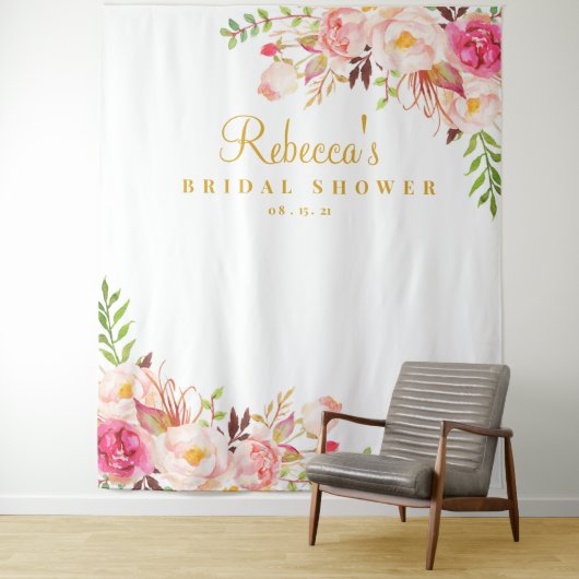 Blumenmuster, Brautparty Hintergrund, Foto Stand Wandteppich (Beispiel)