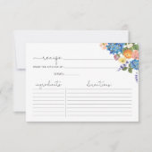 Blumenmuster-Brautparty-Rezept-Karte (Vorderseite)