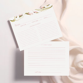 Blumenmuster-Brautparty-Rezept-Karte Begleitkarte