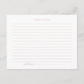 Blumenmuster-Brautparty-Rezept-Karte Begleitkarte (Rückseite)