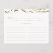 Blumenmuster-Brautparty-Rezept-Karte Begleitkarte (Vorderseite)