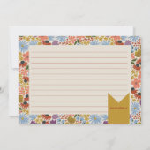 Blumenmuster-Brautparty-Rezept-Karte Dankeskarte (Rückseite)