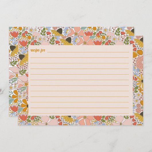 Blumenmuster-Brautparty-Rezept-Karte Dankeskarte