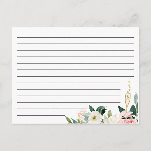 Blumenmuster-Brautparty-Rezept-Karte Postkarte (Rückseite)