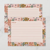 Blumenmuster-Brautparty-Rezept-Karte Postkarte (Vorne/Hinten)