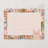 Blumenmuster-Brautparty-Rezept-Karte Postkarte (Rückseite)