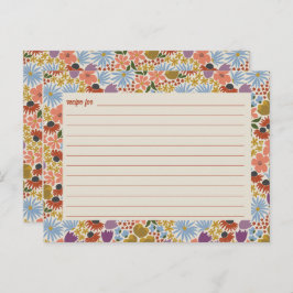 Blumenmuster-Brautparty-Rezept-Karte Postkarte