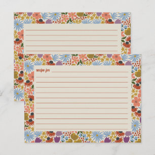 Blumenmuster-Brautparty-Rezept-Karte Postkarte